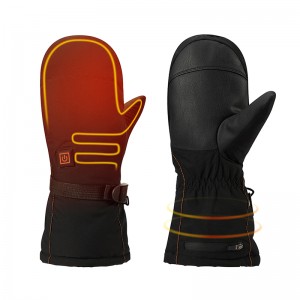 Guantes de cuero con calefacción eléctrica de invierno de 2200mAh, guantes a prueba de agua para pescar