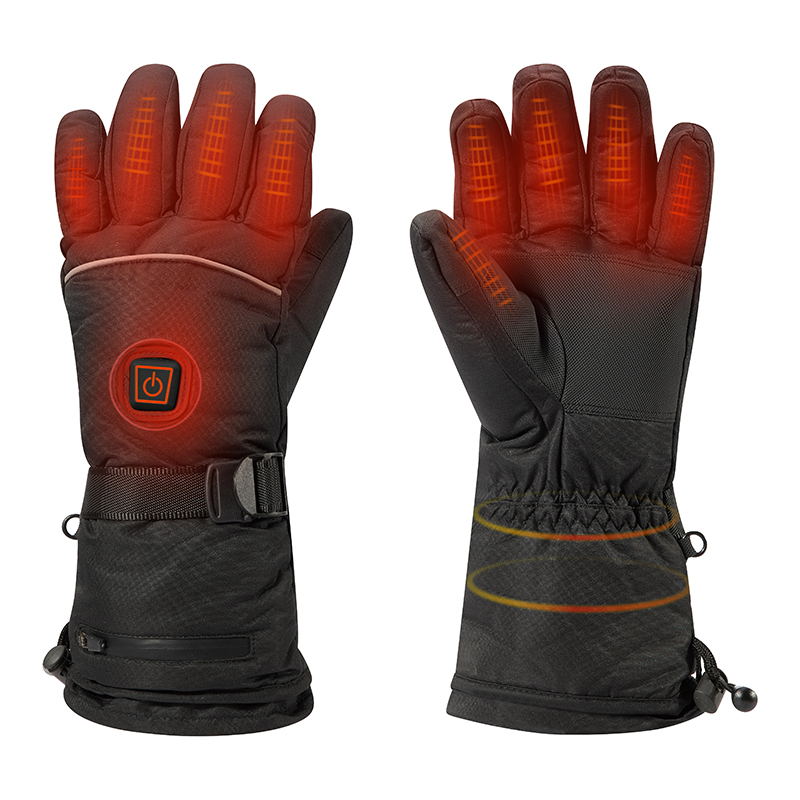 Guantes de calefacción de carreras frescas para hombres, esquí guantes calentados con hebilla ajustable